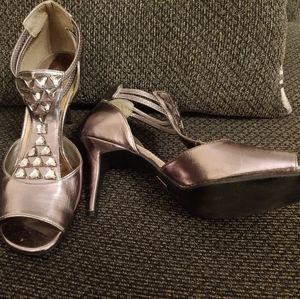 New York Transit-Silvery/Lavender Heels